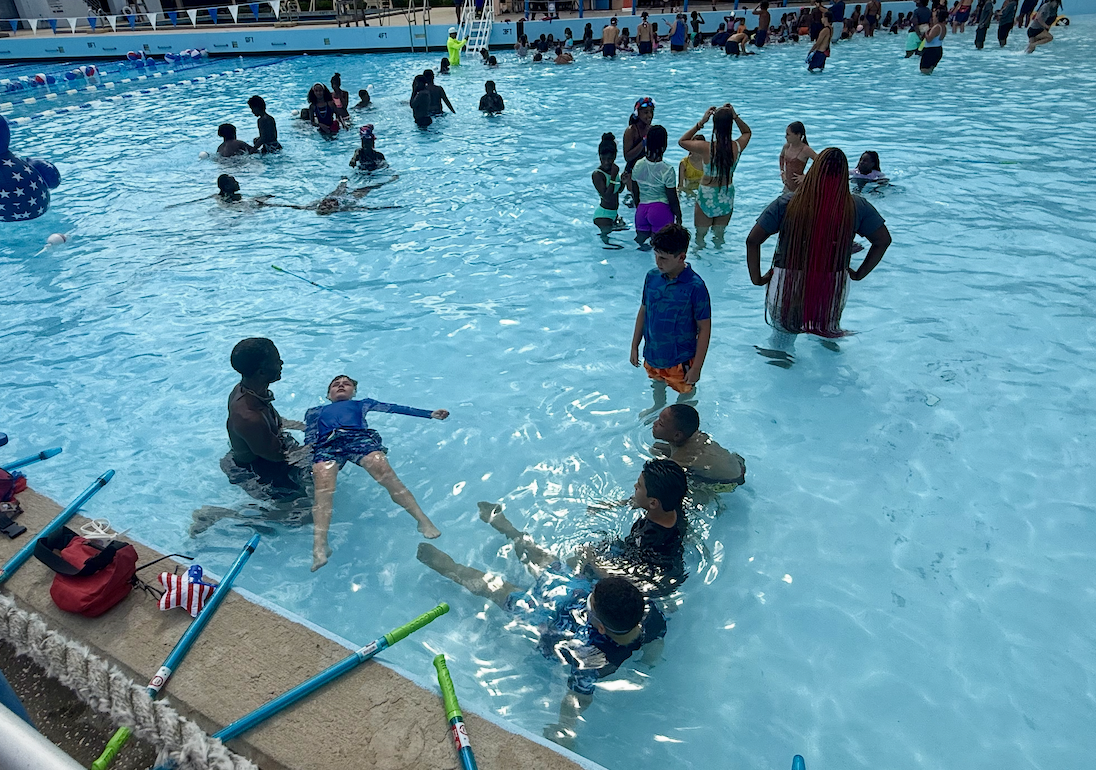 children in a pool
