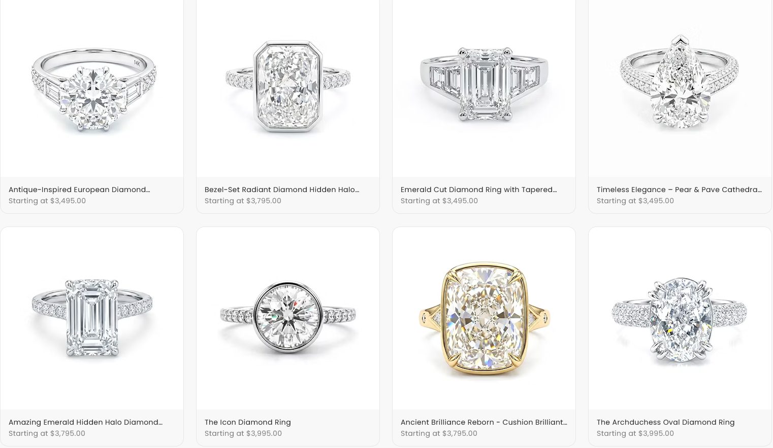 A small ample selection of diamond ring designs from our portfolio.