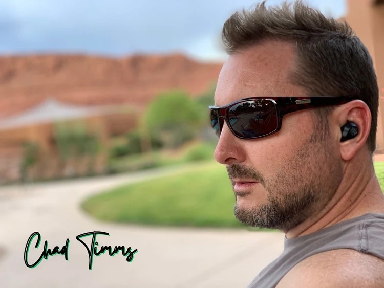 NutriNoche founder Chad Timms in profile wearing sunglasses